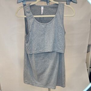 Latched mama nursing heather Gray Tank Top